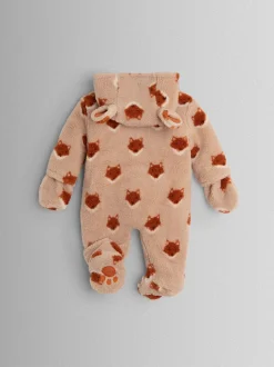 orange motif renard - JoJo Maman Bébé Pramsuit douillet en borg Character