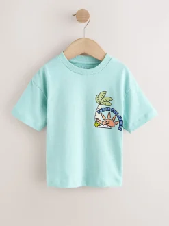 Orange motif safari - Lot de 3 t-shirts graphiques à manches courtes (3mois7ans)