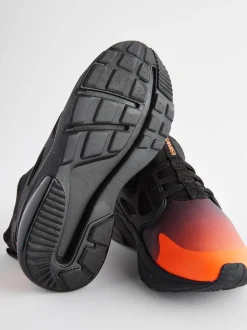 Orange/Noir - Entraîneurs en dentelle élastique