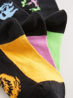 Orange/Noir - Lot de 3 chaussettes d’Halloween riches en coton