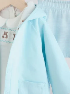 Ours bleu - Veste en jersey, Body et Leggings bébé Ensemble 3 pièces (0mois-2ans)