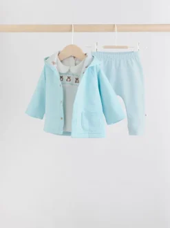 Ours bleu - Veste en jersey, Body et Leggings bébé Ensemble 3 pièces (0mois-2ans)