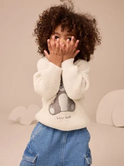 ours Crème - Pull tricoté (3mths-7yrs)