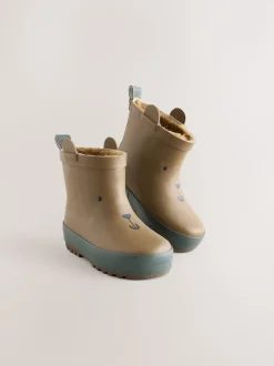 ours marron - Bottines en caoutchouc avec doublure chaude