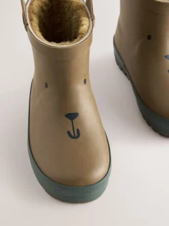 ours marron - Bottines en caoutchouc avec doublure chaude