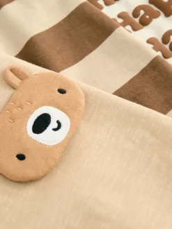 ours marron - T-shirts à manches longues avec appliqué, lot de 3 (3mois-7ans)