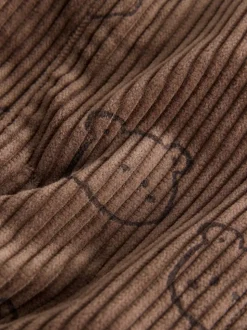 Ours Marron Imprimé - Salopette en velours côtelé (3mths-7yrs)