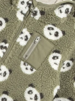 Panda vert kaki - Veste en polaire JoJo Maman Bébé À capuche