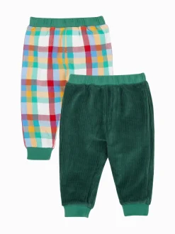 Pantalon à enfiler Frugi réversible bleu Noël
