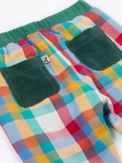 Pantalon à enfiler Frugi réversible bleu Noël