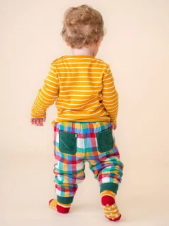 Pantalon à enfiler Frugi réversible bleu Noël