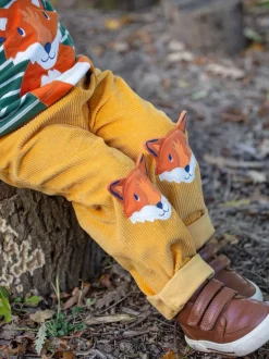 Pantalon Frugi Arlo jaune en velours côtelé