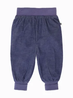 Pantalon Frugi bleu en velours côtelé à enfiler