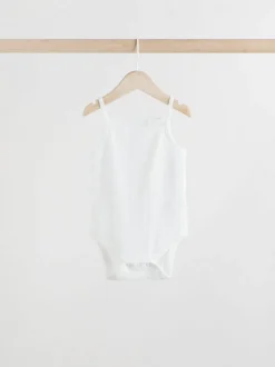 pastel - Lot de 5 bodys débardeurs en maille pointelle pour bébé