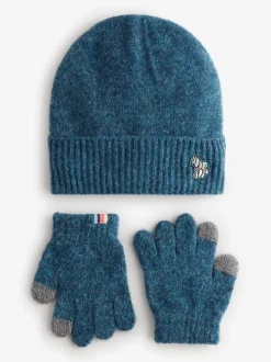 Paul Smith Junior Ensemble bonnet et pantalon à logo zébré Boys Blues