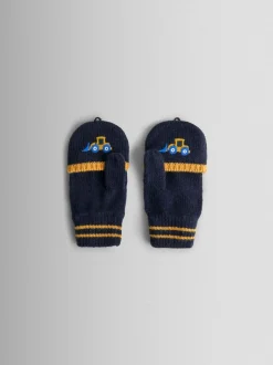 Pelleteuse bleue - Mitaines JoJo Maman Bébé doublées de polaire