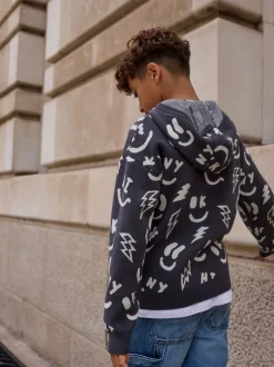 personnage Noir/Blanc - Sweat-shirt tricoté à capuche (3-16yrs)