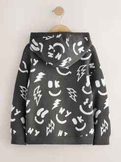 personnage Noir/Blanc - Sweat-shirt tricoté à capuche (3-16yrs)