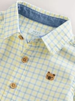 Personnage vichy jaune - Chemise Oxford à manches longues (3mths-7yrs)