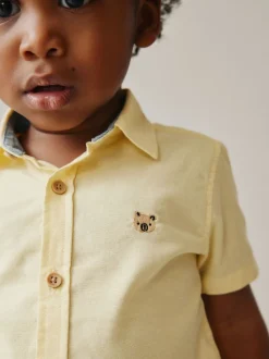 Personnage vichy jaune - Chemise Oxford à manches longues (3mths-7yrs)