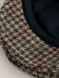 Pied-de-poule marron - Casquette plate (1-16 ans)