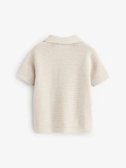 Pierre - Polos texturés à col révéré Manches Courtes en maille 100% coton (3mois -7ans)