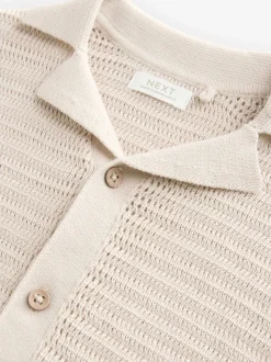 Pierre - Polos texturés à col révéré Manches Courtes en maille 100% coton (3mois -7ans)