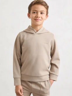 Pierre - Sweat à capuche Reiss Mantel Premium en jersey interlock à logo