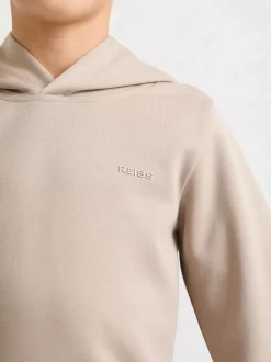 Pierre - Sweat à capuche Reiss Mantel Premium en jersey interlock à logo