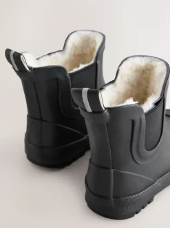 Plaine noire - Bottines en caoutchouc avec doublure chaude