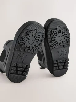 Plaine noire - Bottines en caoutchouc avec doublure chaude