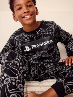 Playstation Noir/Blanc - Pyjama simple à manches longues (3-16ans)