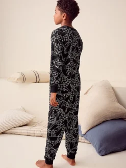 Playstation Noir/Blanc - Pyjama simple à manches longues (3-16ans)