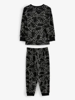 Playstation Noir/Blanc - Pyjama simple à manches longues (3-16ans)