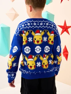 Pokémon bleu vif - Pull de Noël (3-16 ans)