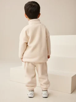 Polaire écru Off White - Ensemble haut demi-zip et jogging (3mois à7ans)