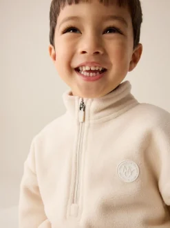 Polaire écru Off White - Ensemble haut demi-zip et jogging (3mois à7ans)