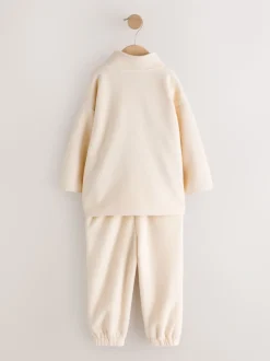 Polaire écru Off White - Ensemble haut demi-zip et jogging (3mois à7ans)
