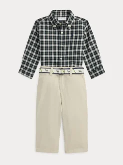 Polo Ralph Lauren ensemble chemise à carreaux et pantalon chino pour bébé garçon
