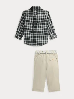 Polo Ralph Lauren ensemble chemise à carreaux et pantalon chino pour bébé garçon
