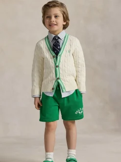 Polo Ralph Lauren garçon en maille torsadée avec détail rayonne Cardigan