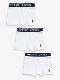 Polo Ralph Lauren Garçons Waistband Blanc Boxer 3 Lot