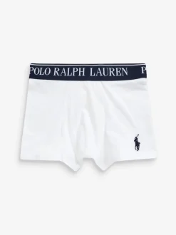 Polo Ralph Lauren Garçons Waistband Blanc Boxer 3 Lot