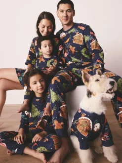 Pudding bleu marine - Pyjama de Noël familial assorti (9mois16ans)