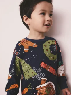 Pudding bleu marine - Pyjama de Noël familial assorti (9mois16ans)