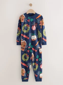 Pudding bleu marine - Pyjama de Noël familial assorti (9mois16ans)