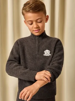 Pull décontracté à demi-zip en mélange de laine coupe unisexe Reiss Curtis