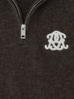 Pull décontracté à demi-zip en mélange de laine coupe unisexe Reiss Curtis