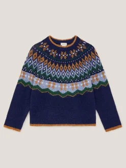 Pull Monsoon Fair Isle à col ras du cou