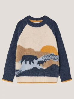 Pull Monsoon Scène d’ours en maille